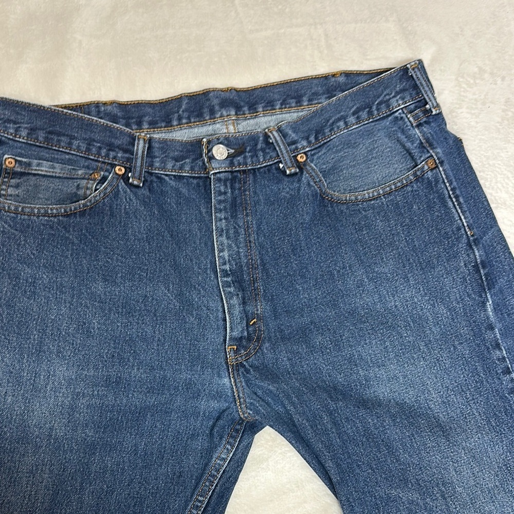 Levi's 505 Blue Straight Jeans 38x32 - Picture 4 of 6